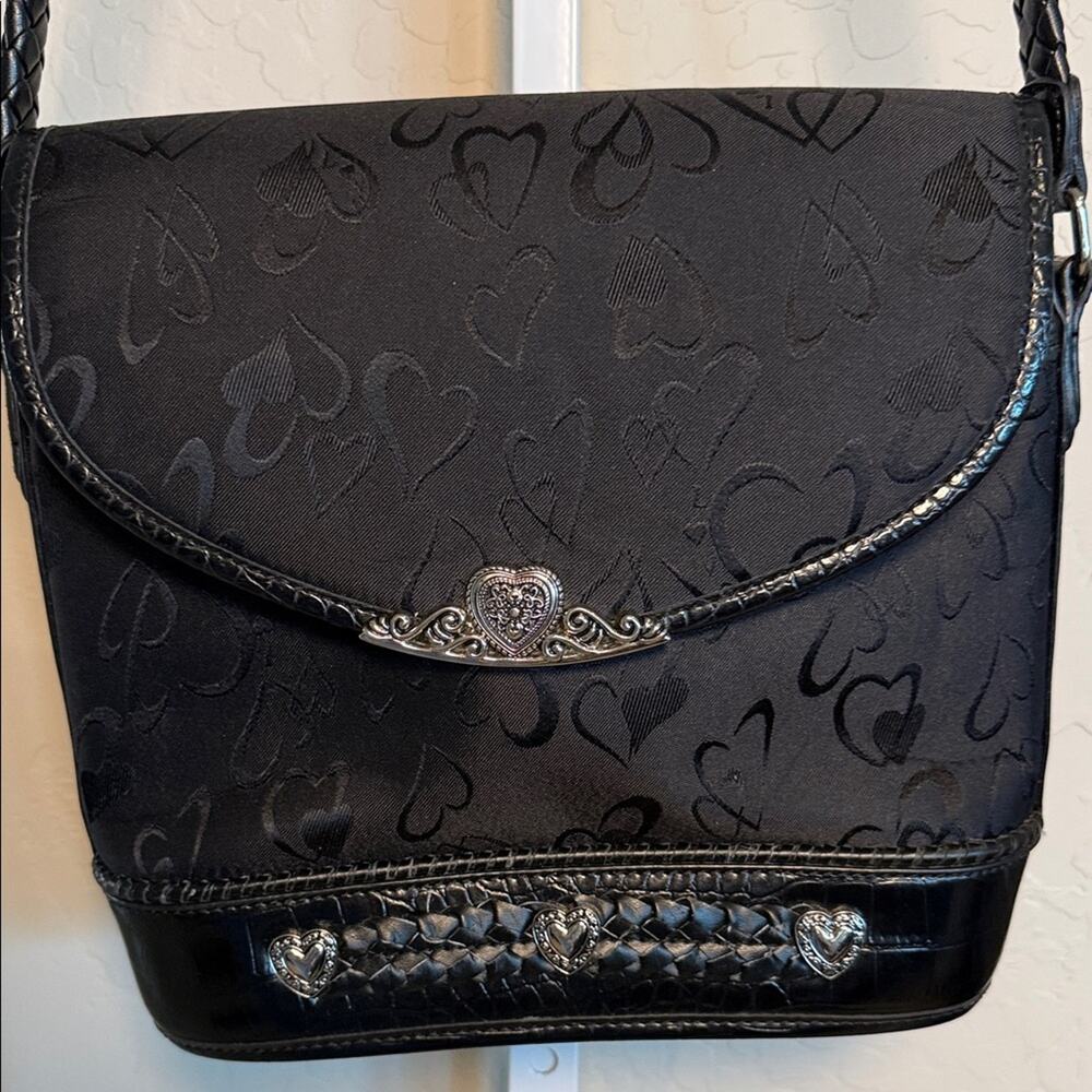 Elegant Black Heart Patterned Women's Bag